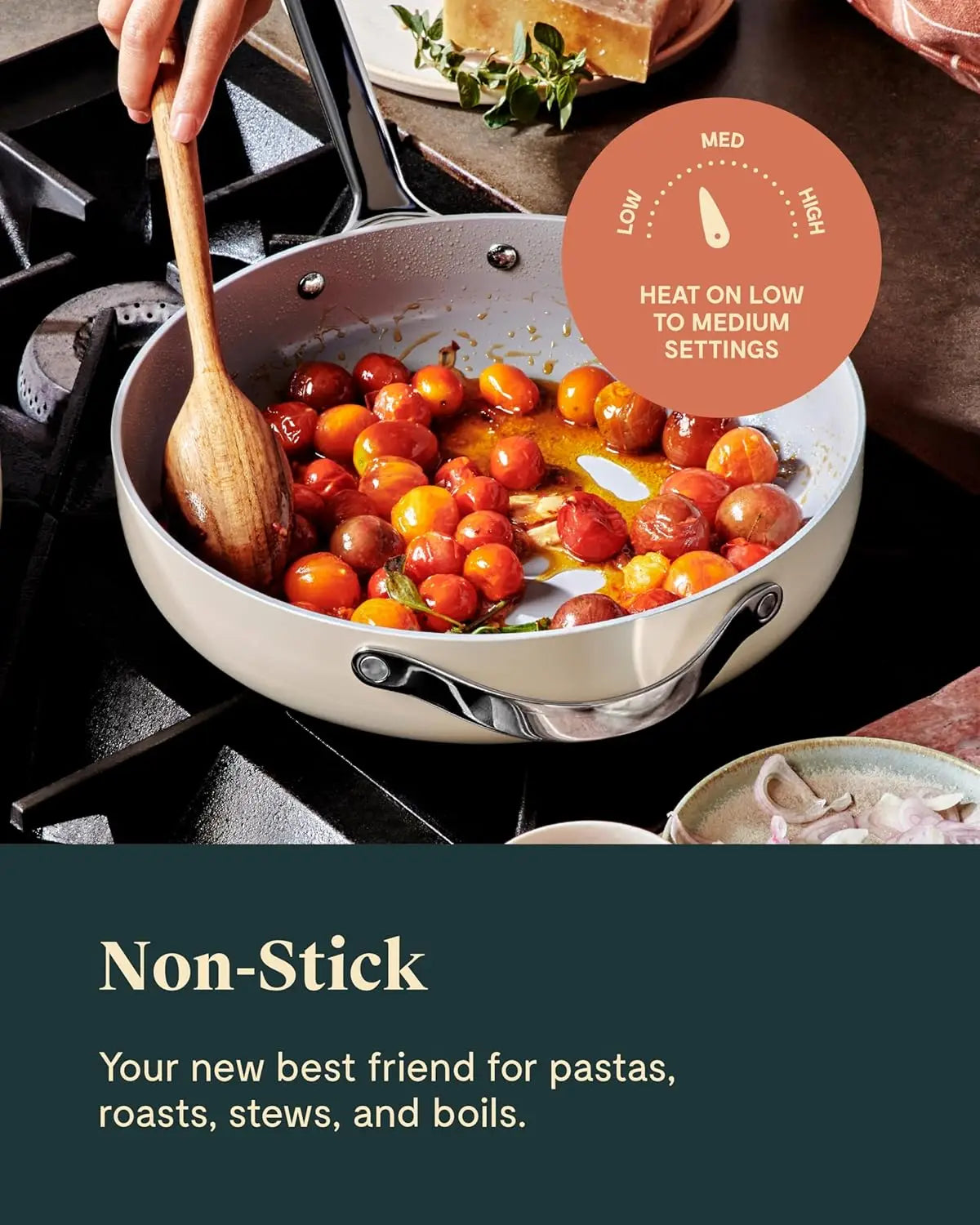 Nonstick Ceramic Sauté Pan with Lid